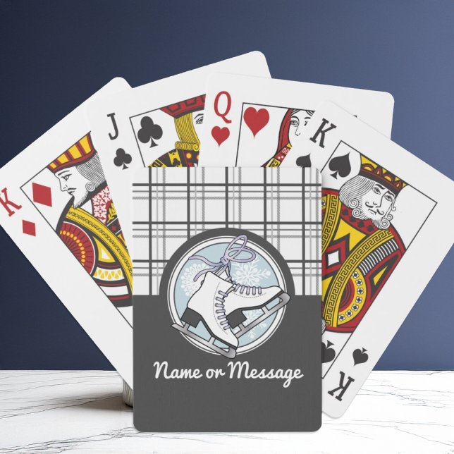 Jeu De Cartes Patinage sur glace Tartan moderne personnalisé (Créateur téléchargé)
