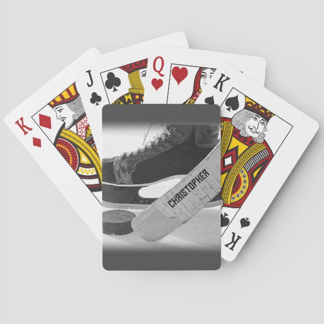 Jeu De Cartes Patins noirs de hockey Personnalisé (dos)