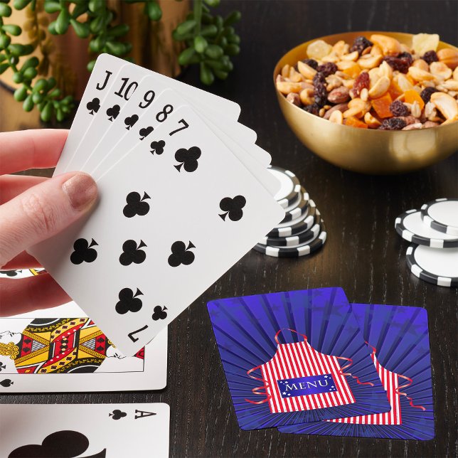 Jeu De Cartes Patriotique USA Chef Rouge Blanc Bleu BBQ Cuisine (Créateur téléchargé)