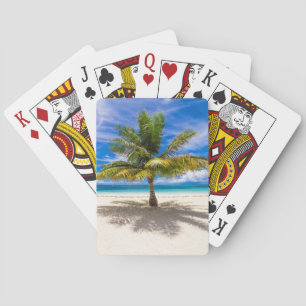 Jeu De Cartes Paume sur la plage blanche de sable
