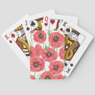 Jeu De Cartes Pavot aquarelle motif floral