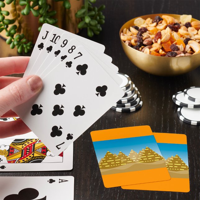 Jeu De Cartes Paysage Désertique Pyramides Égyptiennes Géométriq (Créateur téléchargé)