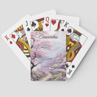 Jeu De Cartes Paysage personnalisable de fleurs de cerisier