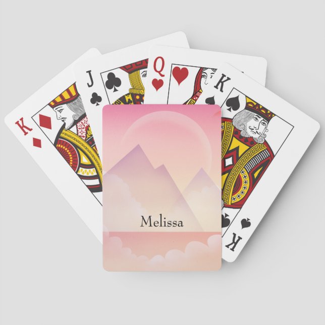 Jeu De Cartes Paysage rêvé de la montagne Pastel (dos)