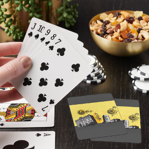 Jeu De Cartes Paysage Urbain Jaune et Gris Abstrait Rétro