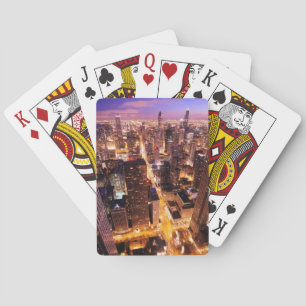 Jeu De Cartes Paysage urbain la nuit de Chicago