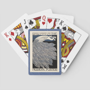 Jeu De Cartes Peacock Vintage Bleu Art Nouveau