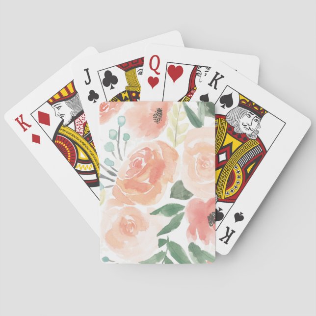Jeu De Cartes Pêche en pastel de floraison du plaisir | (dos)