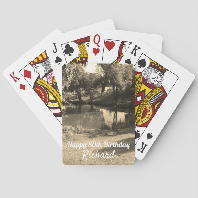 Jeu De Cartes Pêche Pool personnalisé 80e anniversaire (dos)