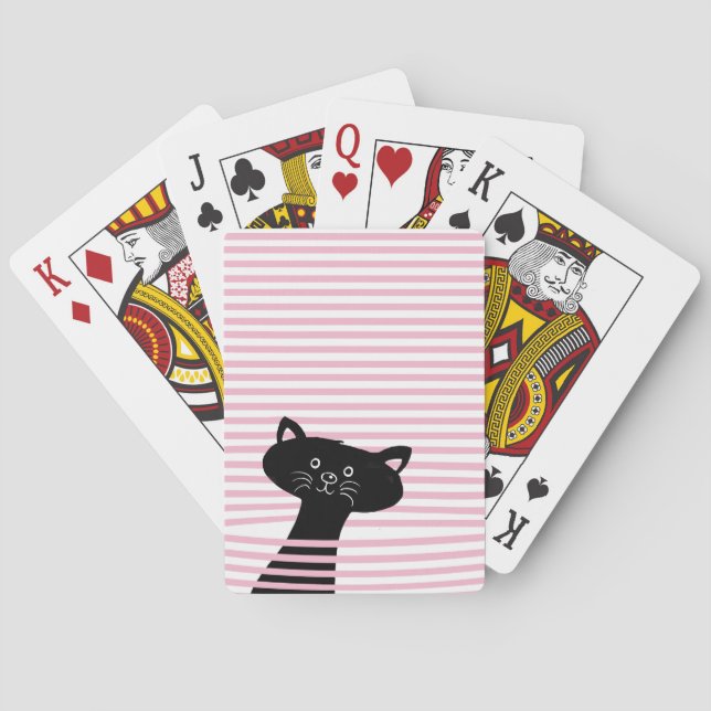Jeu De Cartes Peekaboo ! Chat noir mignon - Carte de jeu (dos)