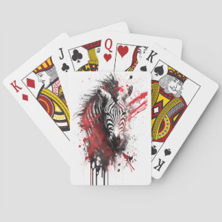 Jeu De Cartes Peinture à l'encre Zebra