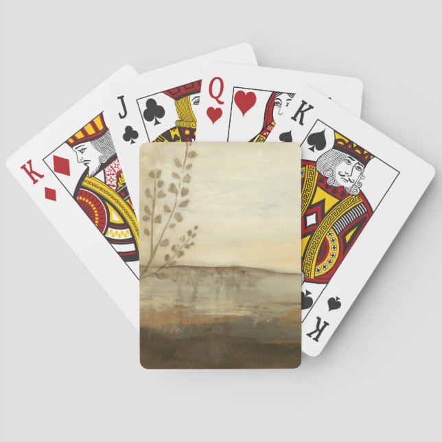 Jeu De Cartes Peinture à l'huile moderne de paysage de coucher (dos)
