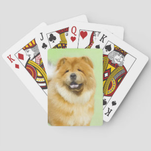 Jeu De Cartes Peinture Chow Chow - Joli art original chien