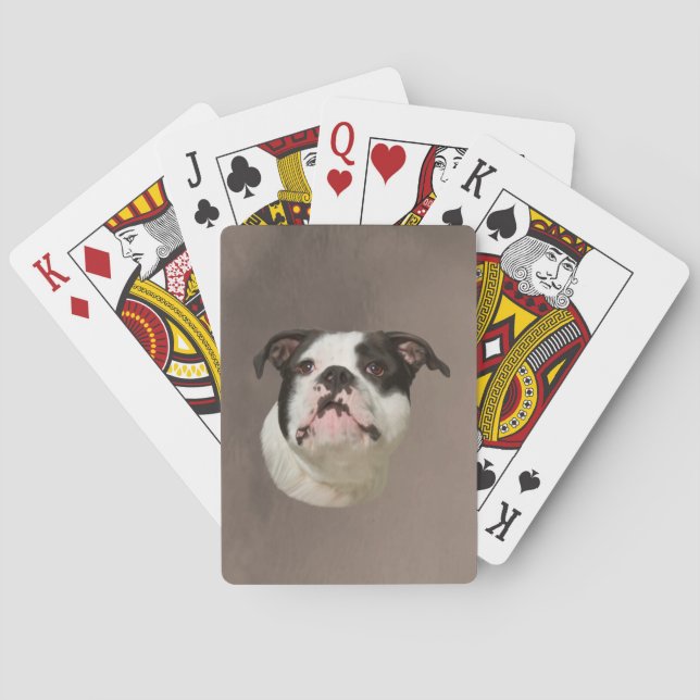 Jeu De Cartes Peinture couleur d'eau Bulldog (dos)
