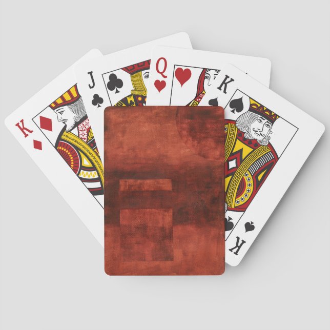 Jeu De Cartes Peinture cramoisie profonde avec des formes (dos)
