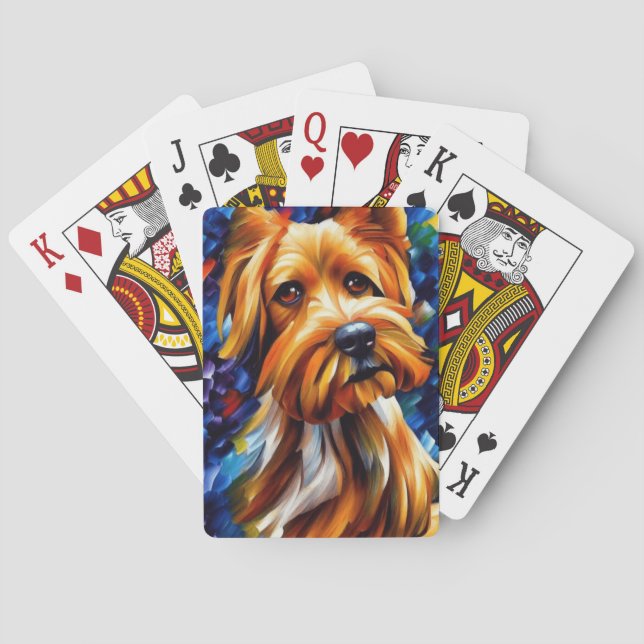 Jeu De Cartes Peinture de chien de Terrier du Yorkshire mignon (dos)