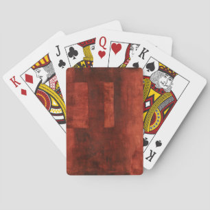 Jeu De Cartes Peinture de Crimson profonde avec formes géométriq
