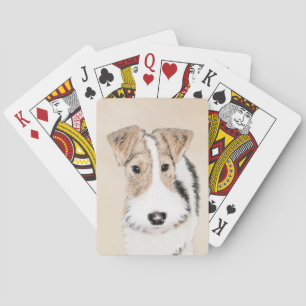 Jeu De Cartes Peinture de Fox Terrier de fil - art original