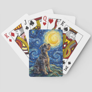 Jeu De Cartes Peinture de la Nuit Étoilée Schnauzer