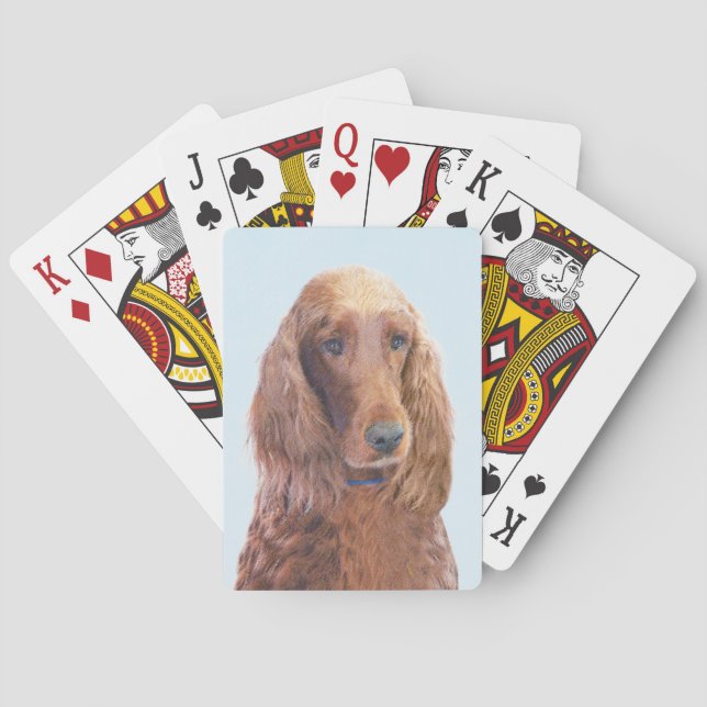 Jeu De Cartes Peinture de Setter irlandais - Joli art original d (dos)