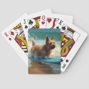 Jeu De Cartes Peinture de surf de plage de Terrier Australien