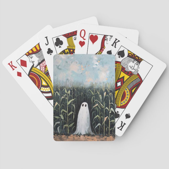 Jeu De Cartes Peinture de terrain de maïs fantôme lunaire (dos)