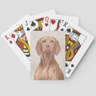Jeu De Cartes Peinture de Vizsla - art original mignon de chien