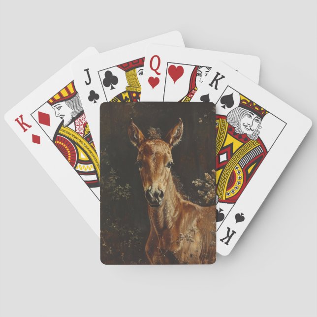 Jeu De Cartes Peinture du poulain nouveau-né (dos)