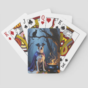 Jeu De Cartes Peinture fantaisiste d'Halloween de chien Blue Hee