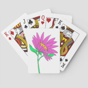 Jeu De Cartes Peinture florale acrylique rose fantaisiste jolie