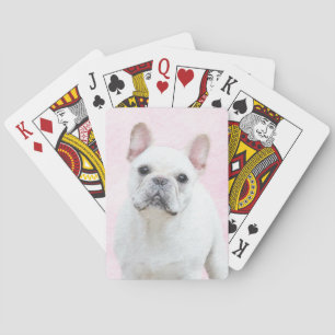 Jeu De Cartes Peinture française de Bulldog (Crème/Blanc)