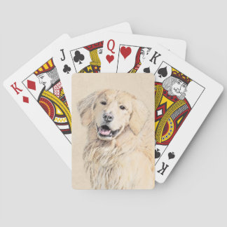 Jeu De Cartes Peinture Golden Retriever - Joli art original chie