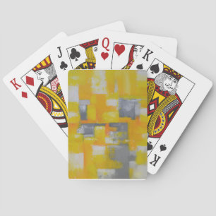 Jeu De Cartes peinture gris jaune blanc abstrait