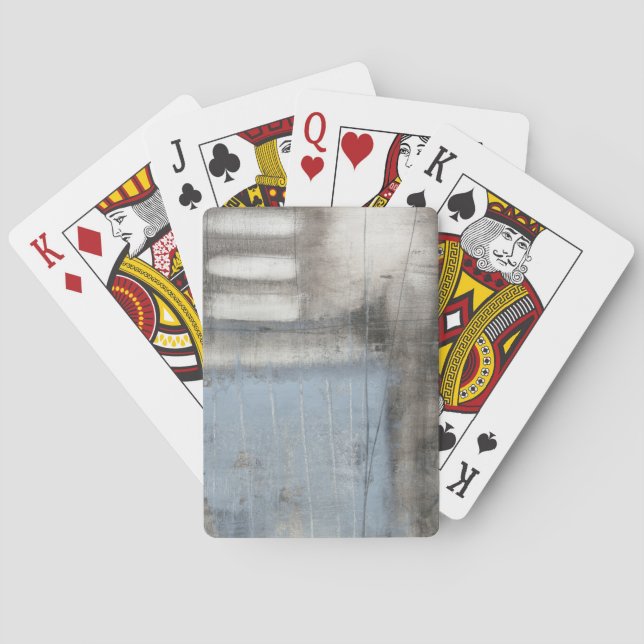 Jeu De Cartes Peinture grise et bleue abstraite (dos)