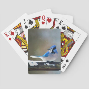Jeu De Cartes Peinture Jay Bleu - Art Oiseau Original