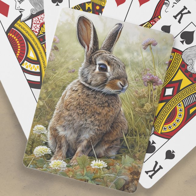 Jeu De Cartes Peinture lapin lapin mignonne (Bunny rabbit painting playing cards)