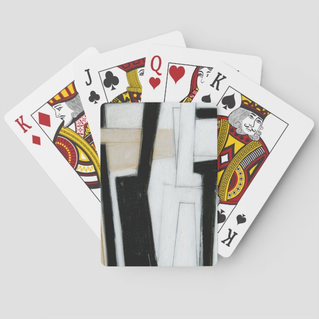 Jeu De Cartes Peinture noire et blanche abstraite (dos)
