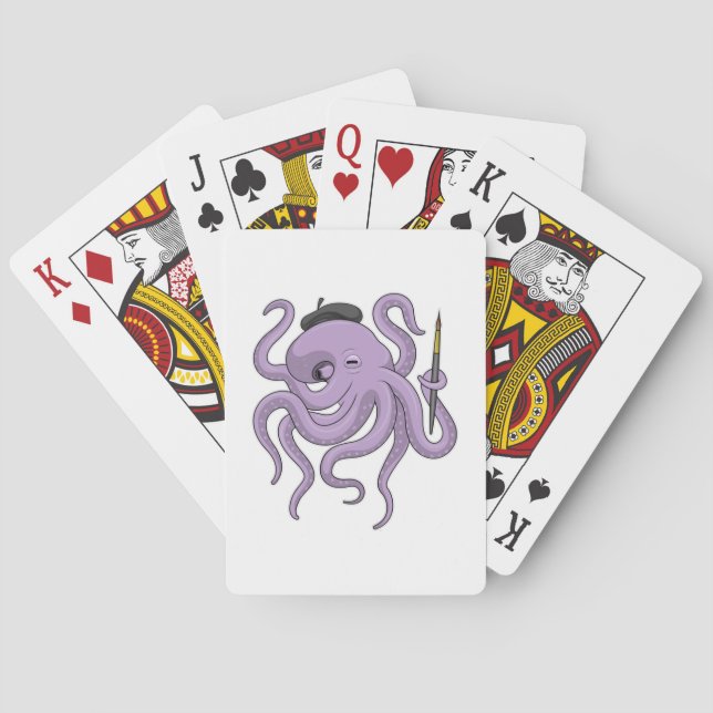 Jeu De Cartes Peinture Octopus Peinture brosse (dos)