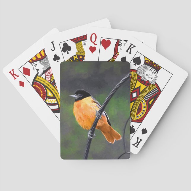 Jeu De Cartes Peinture Oriole - Art Oiseau Original (dos)