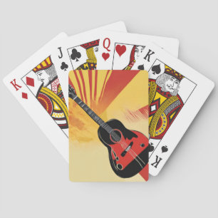 Jeu De Cartes Peinture Pop Art Guitare Illustration Vintage Retr