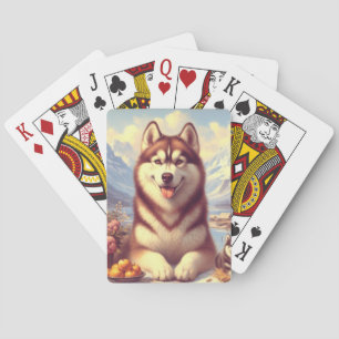 Jeu De Cartes Peinture rétro Sibérienne Husky