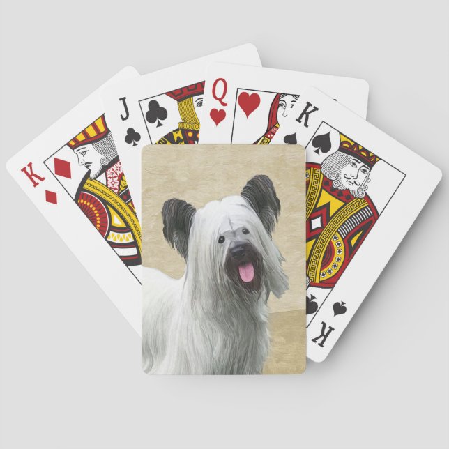 Jeu De Cartes Peinture Skye Terrier - Cute Original Chien Art (dos)