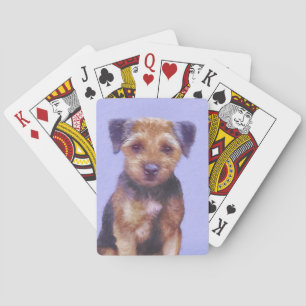 Jeu De Cartes Peinture sur la frontière de Terrier - jolie art o