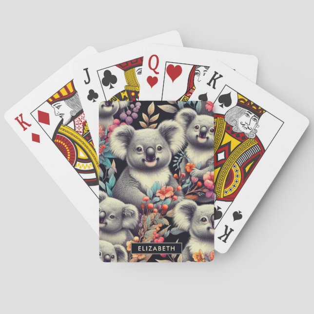 Jeu De Cartes Peinture vintage Cute Koala (dos)