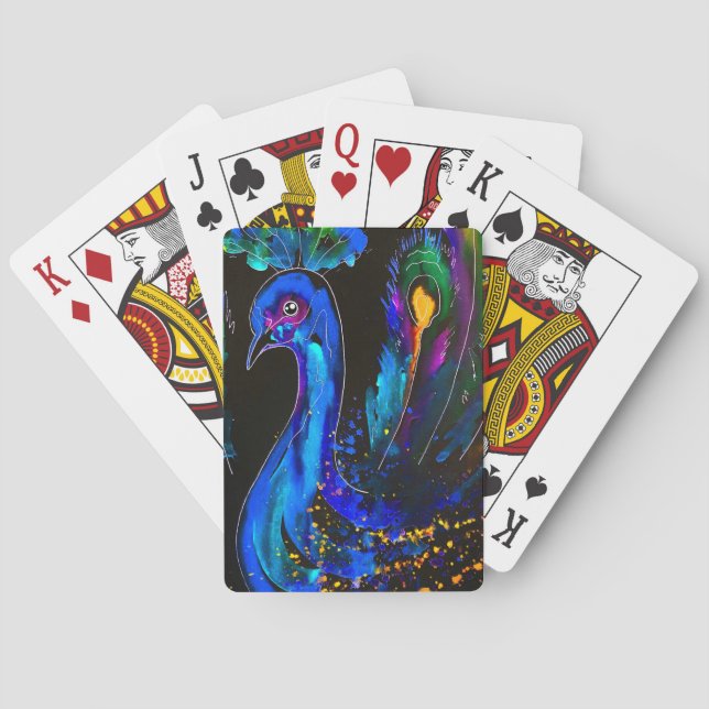Jeu De Cartes Peinture Whimsical Peacock (dos)