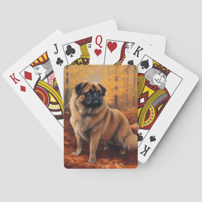 Jeu De Cartes Pekingese à l'automne Feuilles automne Inspire (dos)