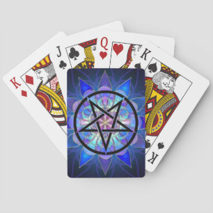 Jeu De Cartes Pentagramme Vitrage Violet Bleu Plat Cartes