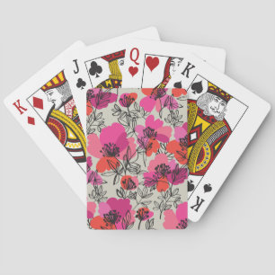 Jeu De Cartes Peony Floral Vintage Motif sans joint.