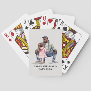 Jeu De Cartes Père et fille noirs personnalisées (7)