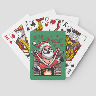 Jeu De Cartes Père Noël en feu sur le lieu de travail